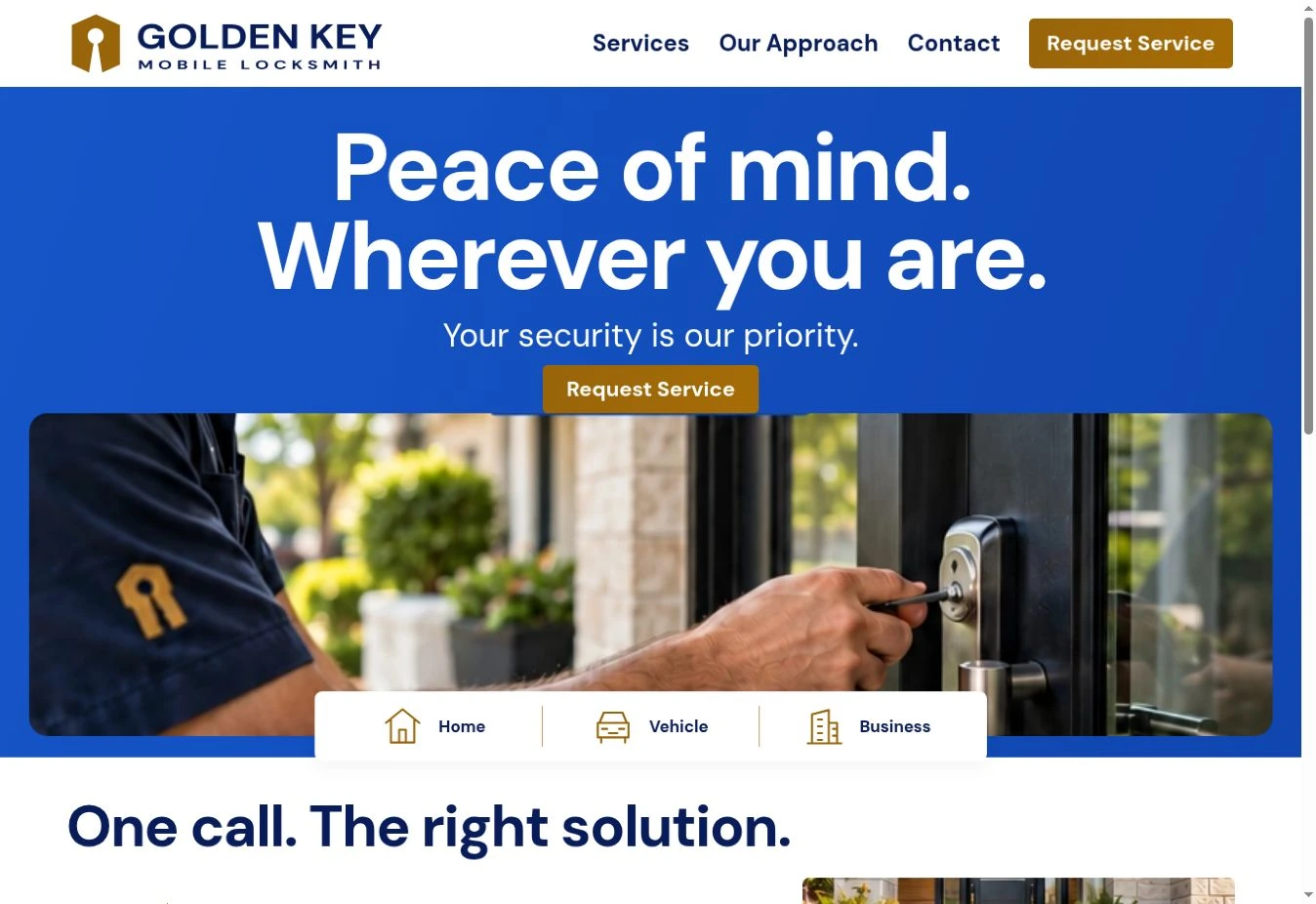 Golden Key Mobile Locksmith website preview