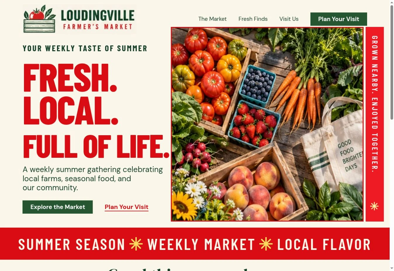 Loudingville Farmer's Market website preview