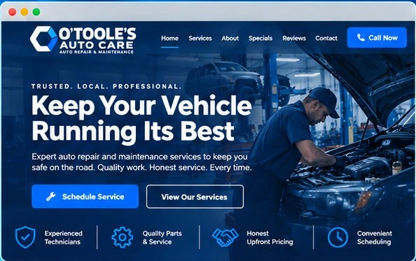 O'Toole's Auto Care website