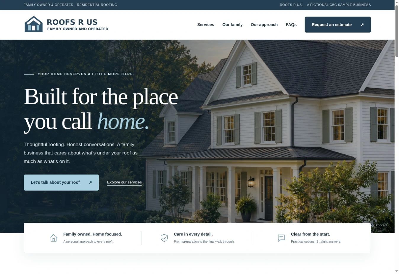 Roofs R Us website preview