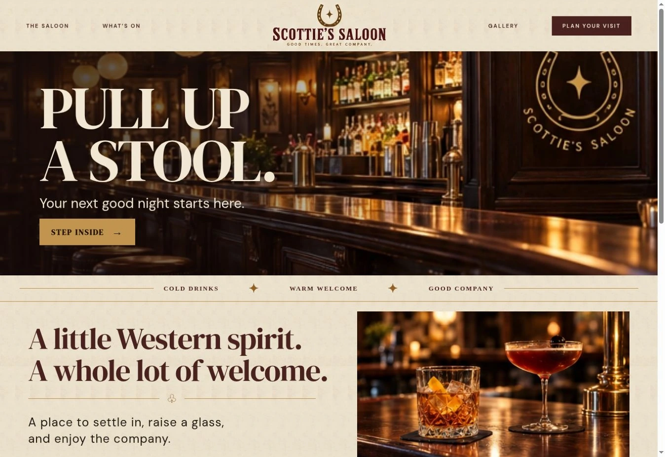 Scottie's Saloon website preview