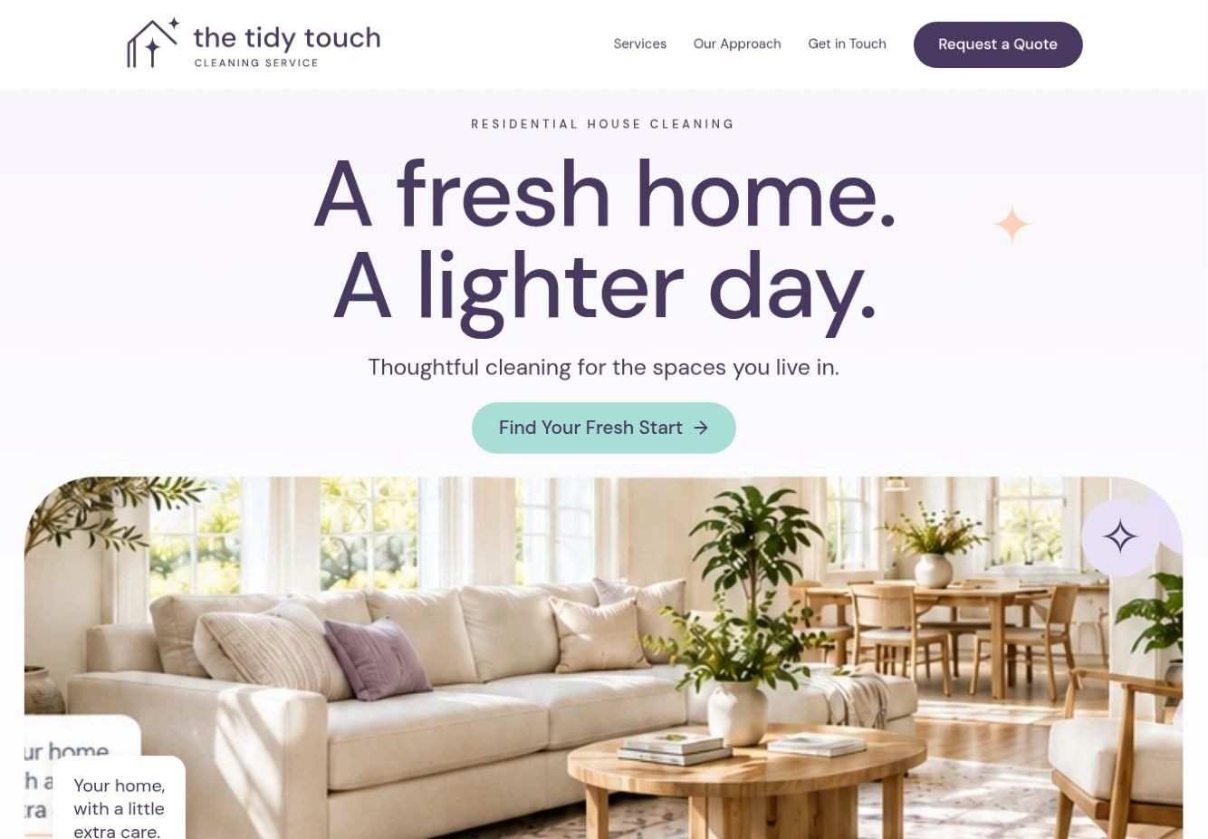 The Tidy Touch Cleaning Service website preview