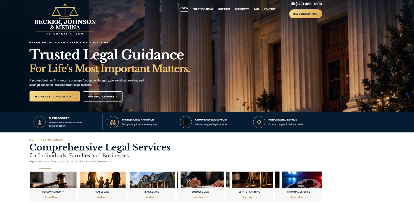 Becker, Johnson & Medina Attorneys at Law website preview