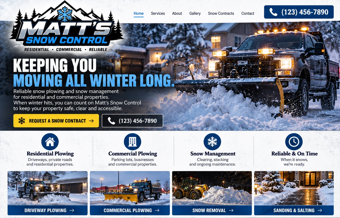Matt's Snow Control website preview