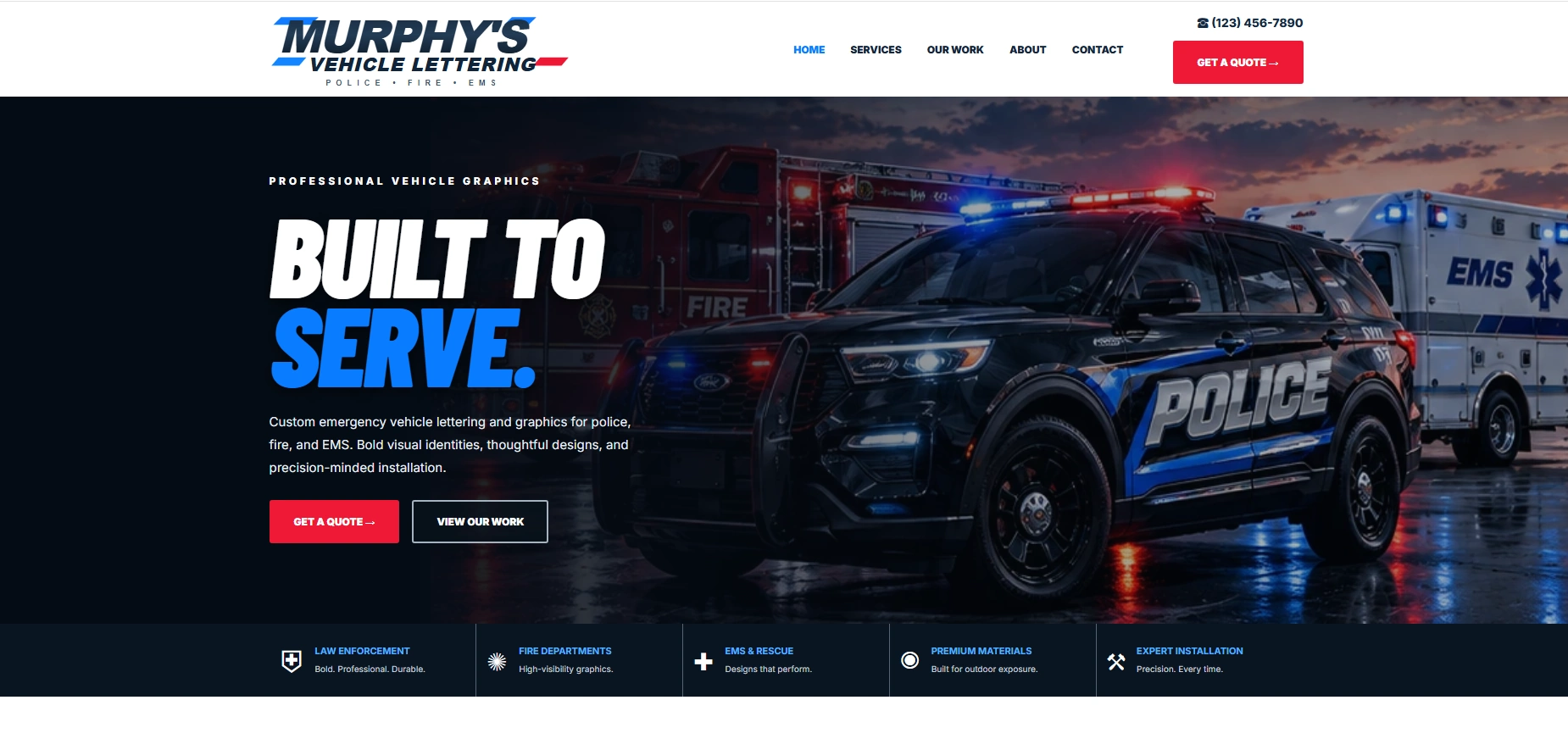 Murphy's Vehicle Lettering website preview