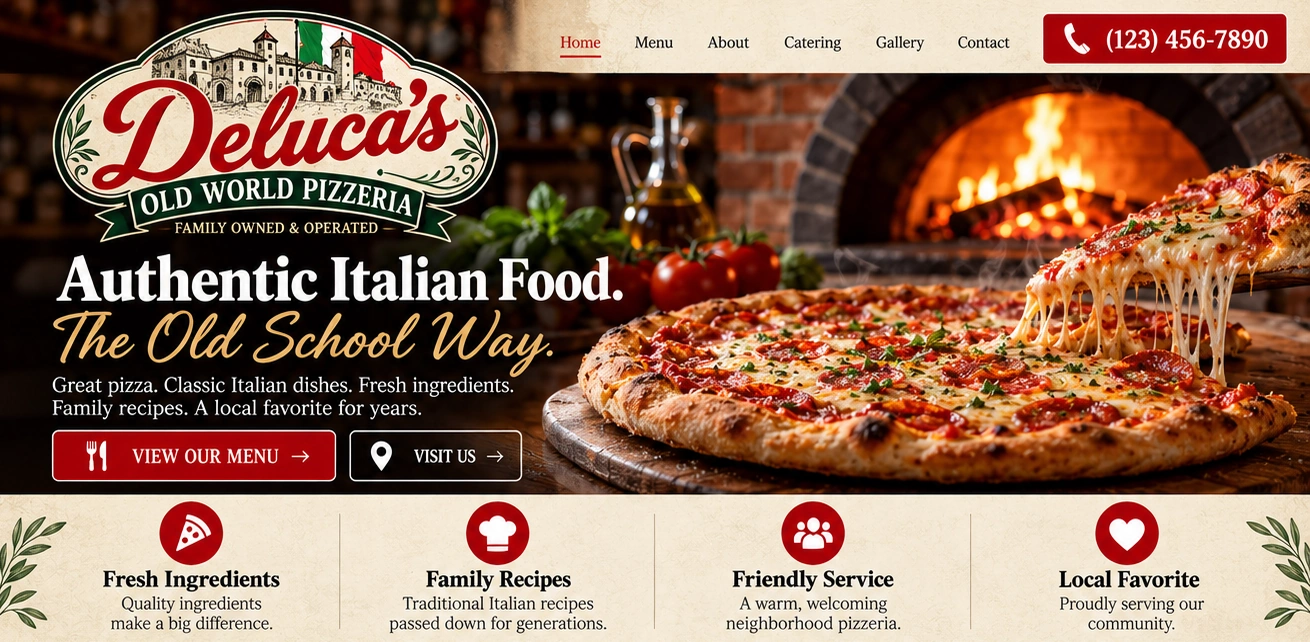 Deluca's Old World Pizzeria website