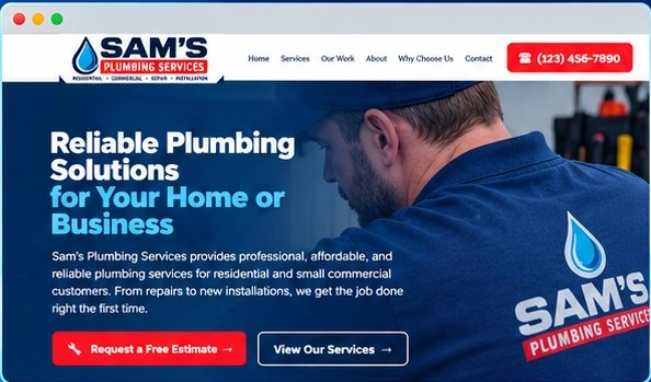Sam's Plumbing Services website
