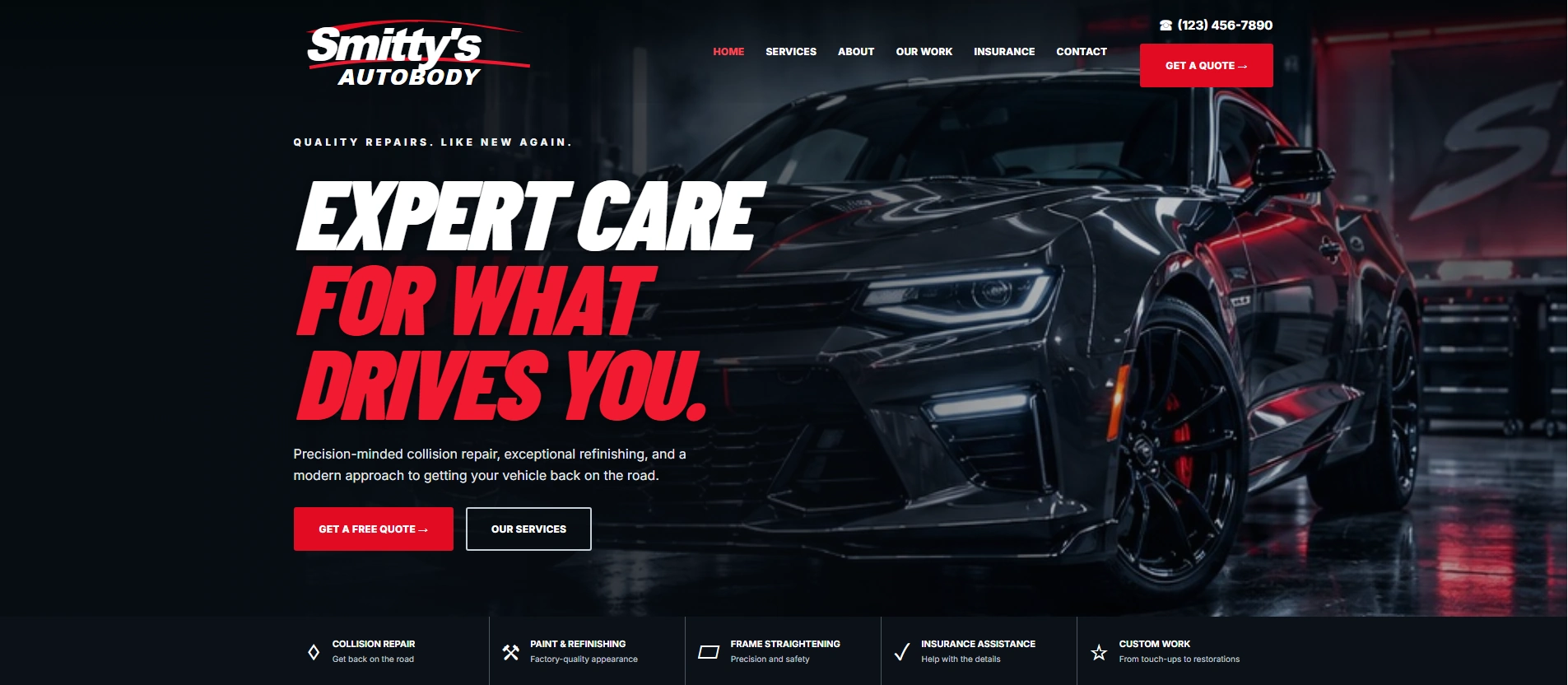 Smitty's Autobody website preview