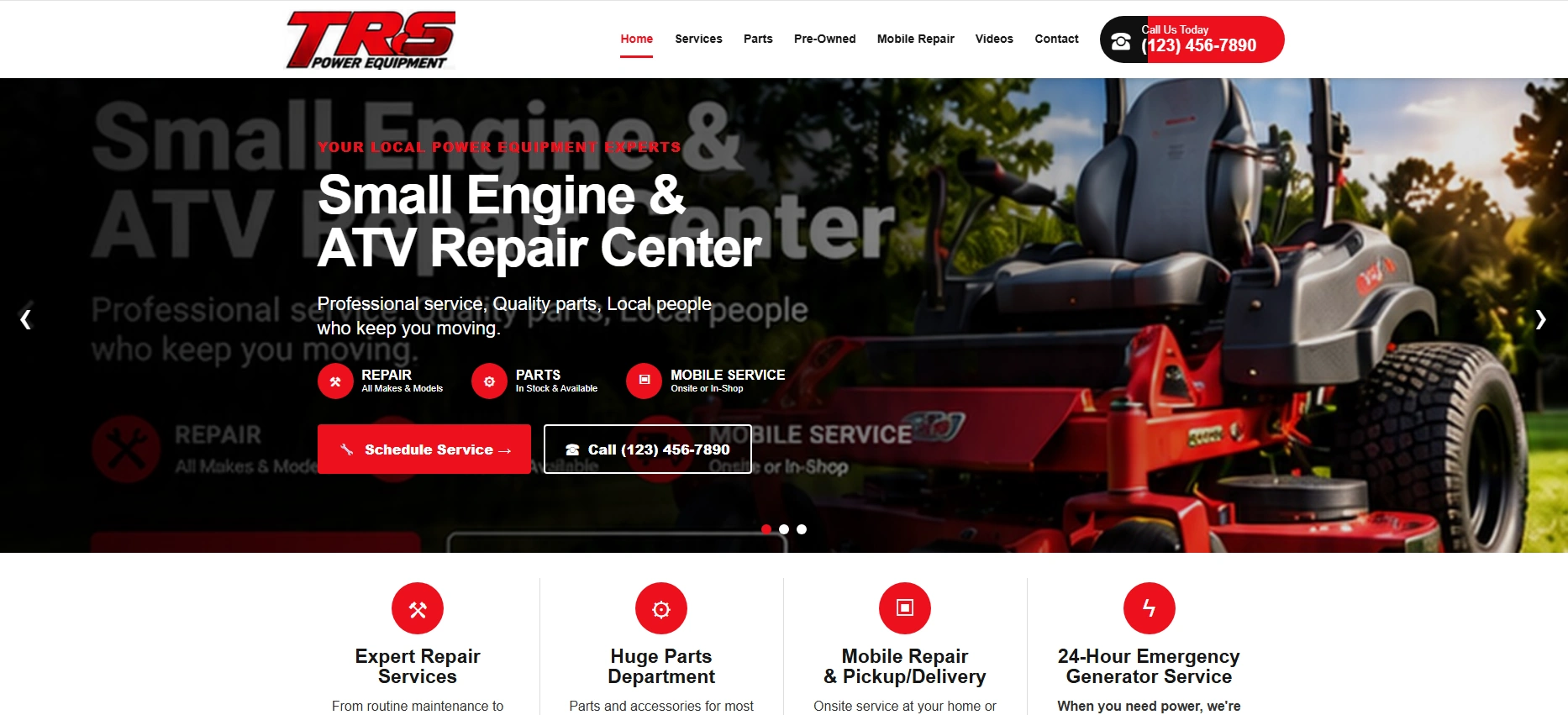 TRS Power Equipment website